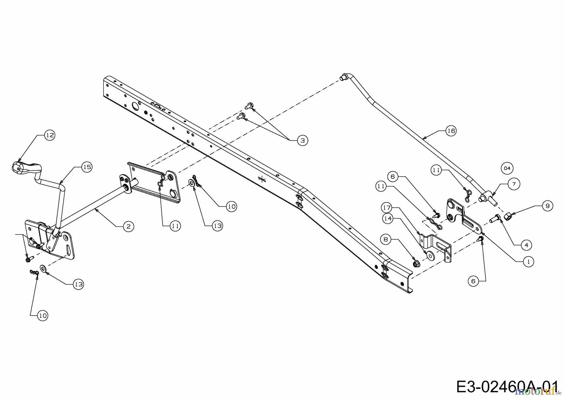  MTD Rasentraktoren Minirider 60 SDE 13A326JC600  (2014) Mähwerksaushebung