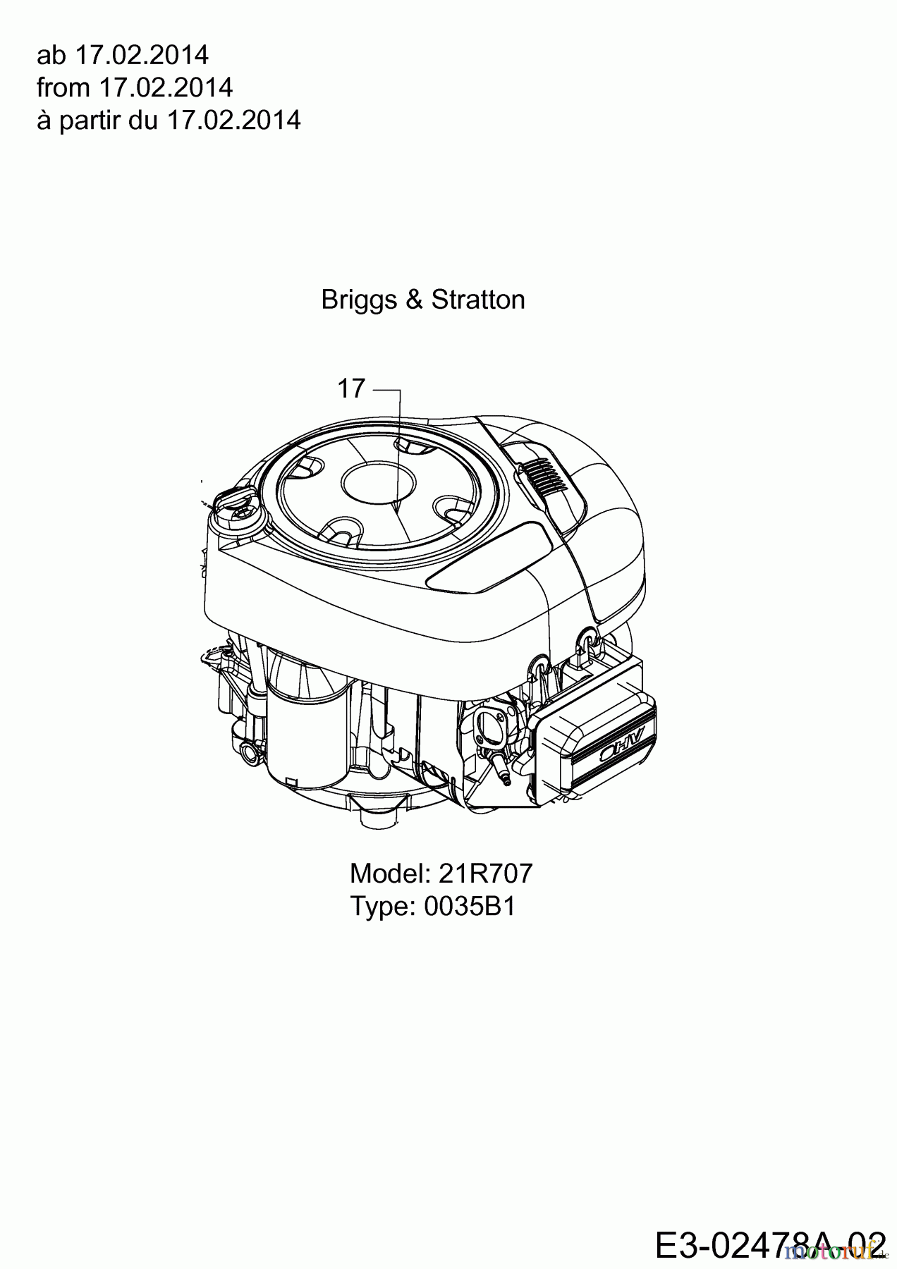  Black-Line Rasentraktoren BL 125/92 T 13HH771E683  (2014) Motor Briggs&Stratton ab 17.02.2014