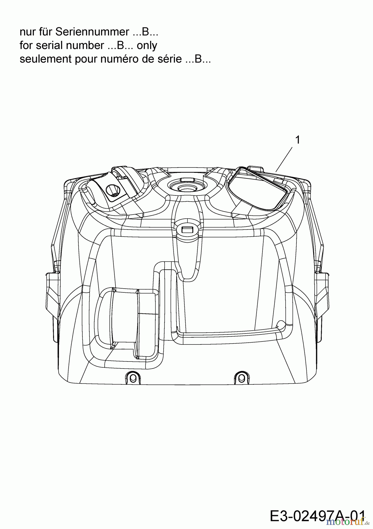  Troy-Bilt Rasentraktoren Horse XP 46 13AX79KT309  (2015) Armaturenbrett Oberteil