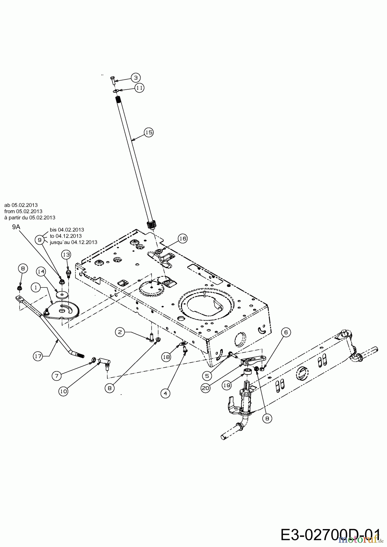  MTD Rasentraktoren LTEX 96 TB 13GM76KF682  (2013) Lenkung