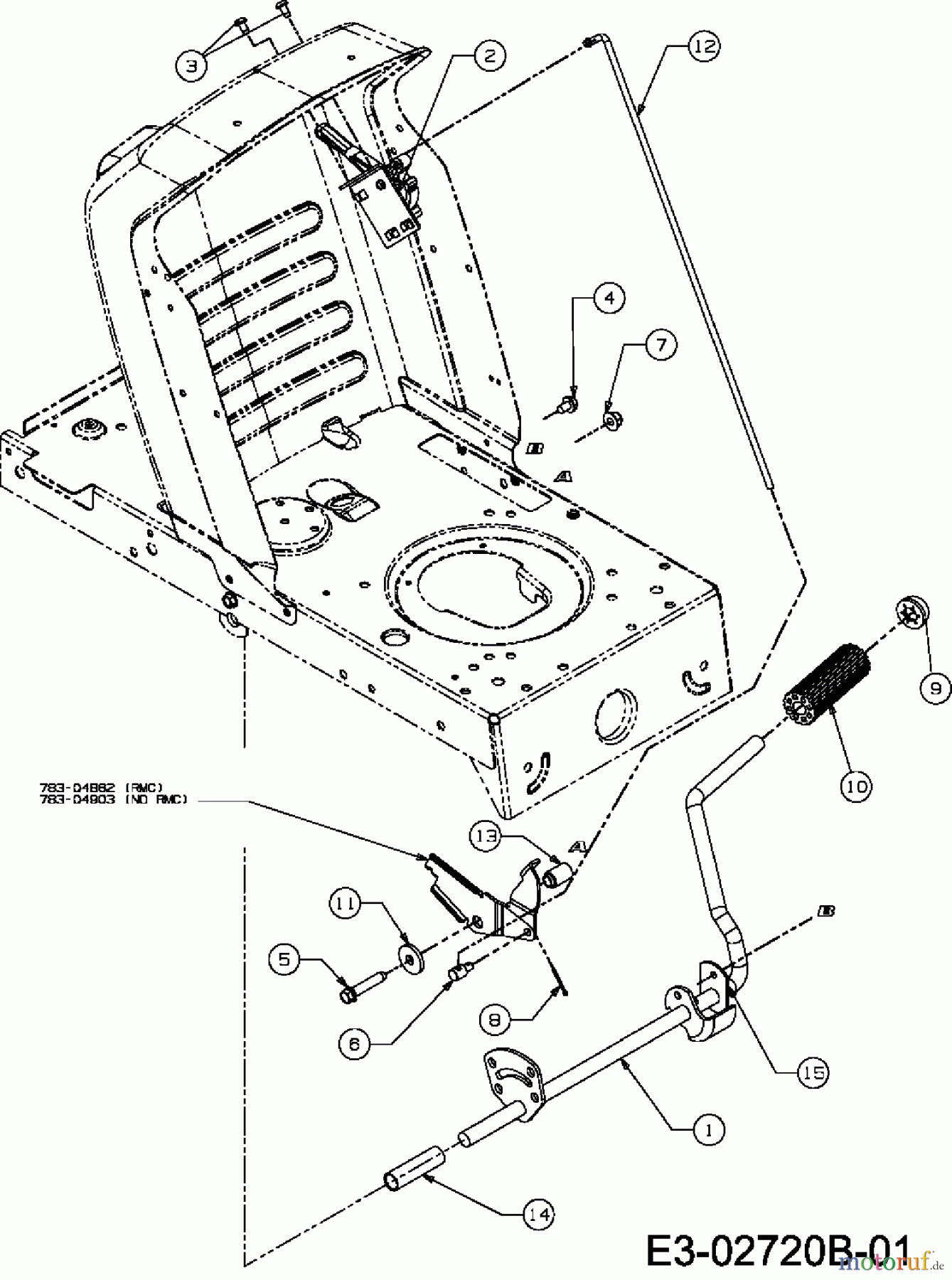  Efco Rasentraktoren Formula 108/15.5 H 13AM799G637  (2007) Geschwindigkeitsregelung, Pedale