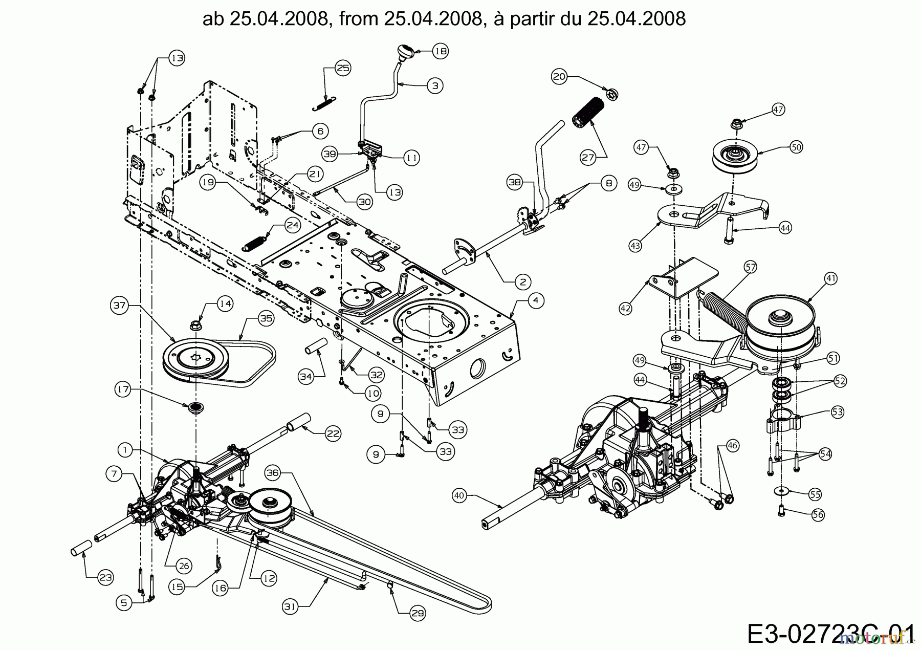  Bolens Rasentraktoren BL 135/96 T 13AH775F684  (2009) Fahrantrieb