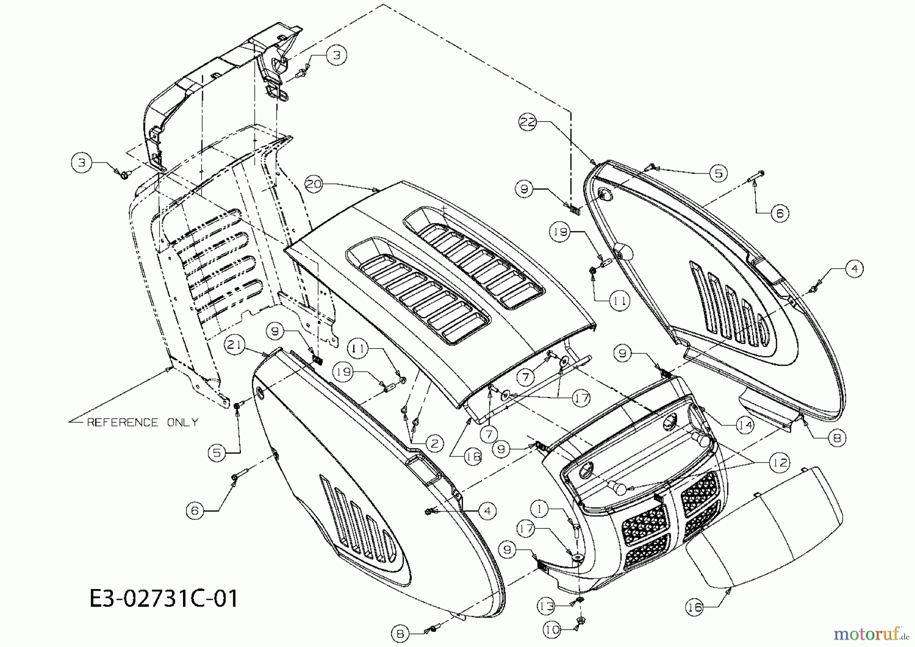  Oleo-Mac Rasentraktoren Polo 97/13 T 13AH779F436  (2008) Motorhaube 9-Style