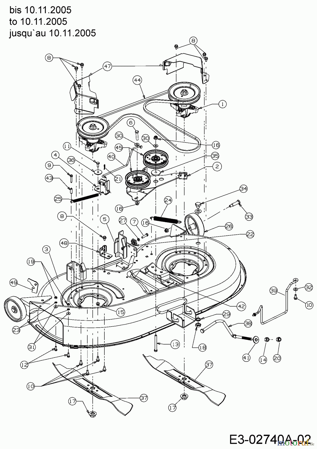  MTD Rasentraktoren RS 180/107 13A3762G600  (2006) Mähwerk G (42