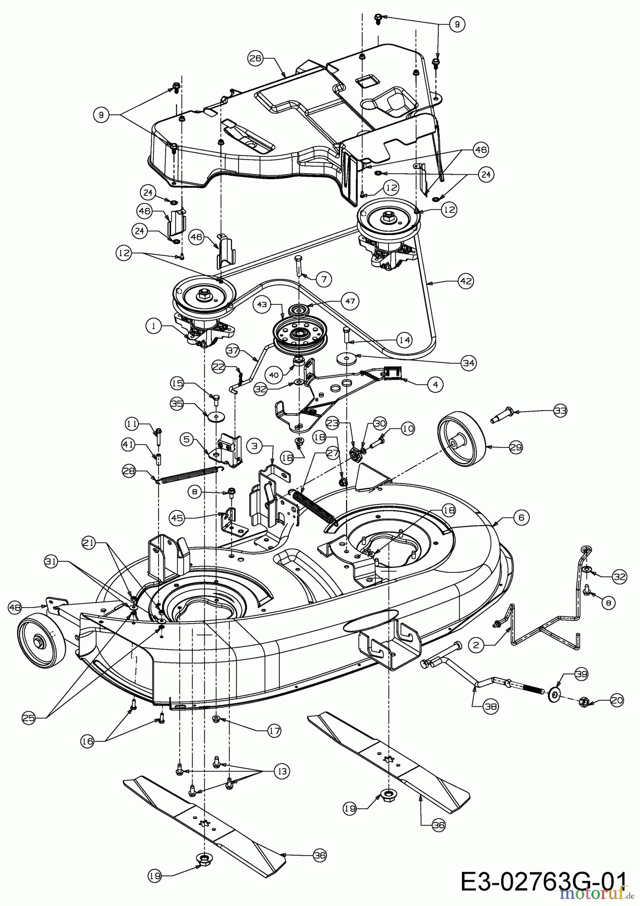  MTD Rasentraktoren MTD 96 13H2765F600  (2017) Mähwerk F (38