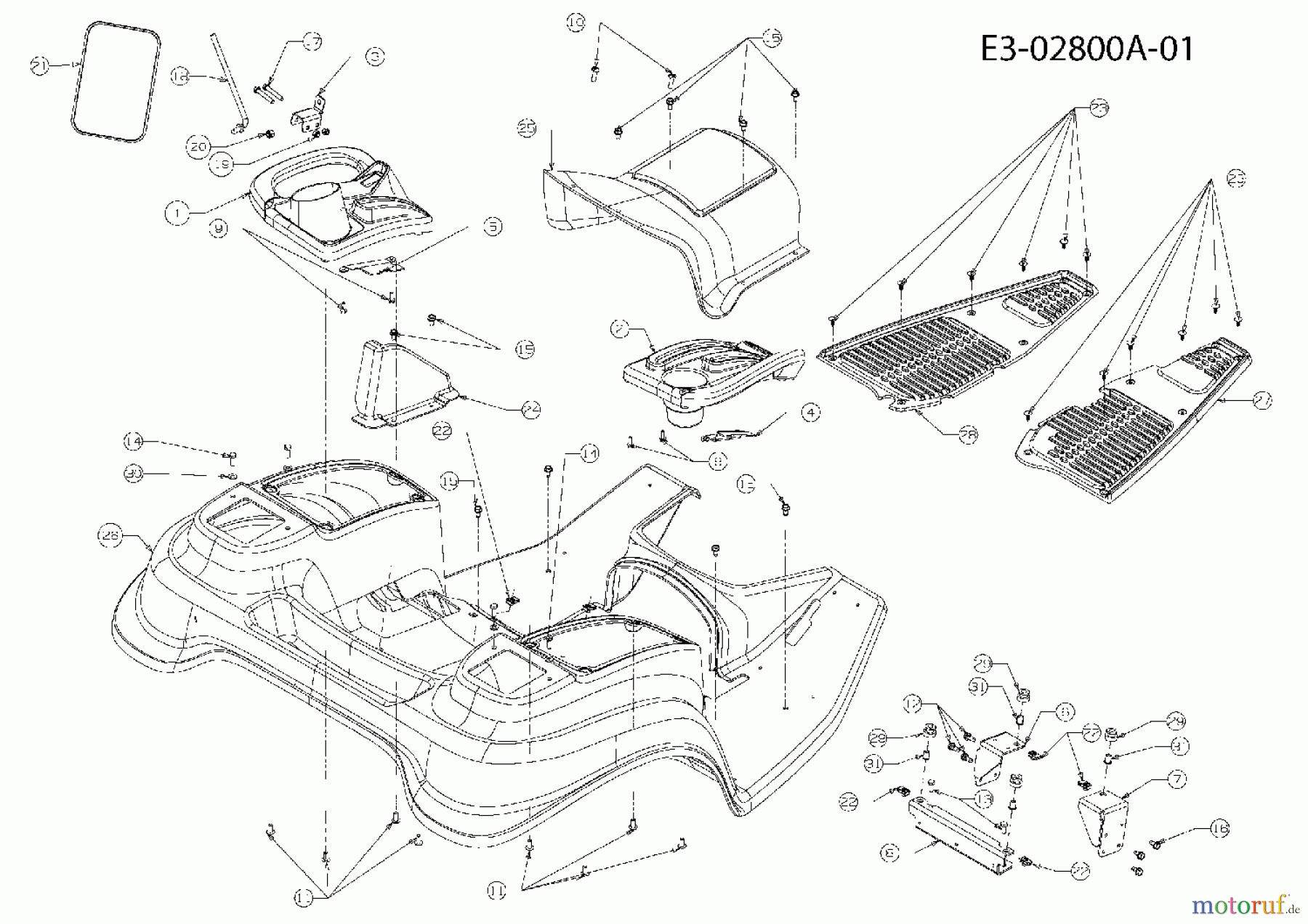  Cub Cadet Kompakttraktoren HDS 6284 54AD74HD603  (2007) Sitzwanne, Trittbrettbelag