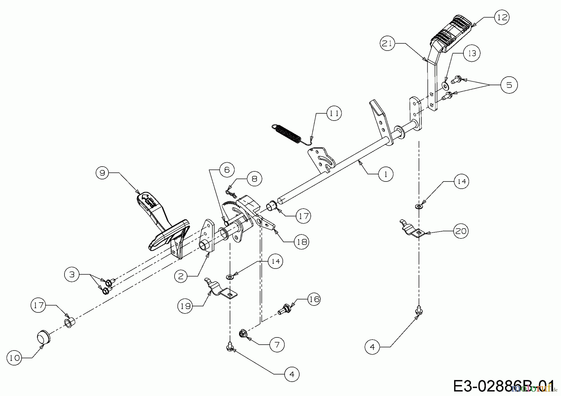 Cub Cadet Gartentraktoren CC 1224 KHP 14HQ94AP603 (2016) Pedale