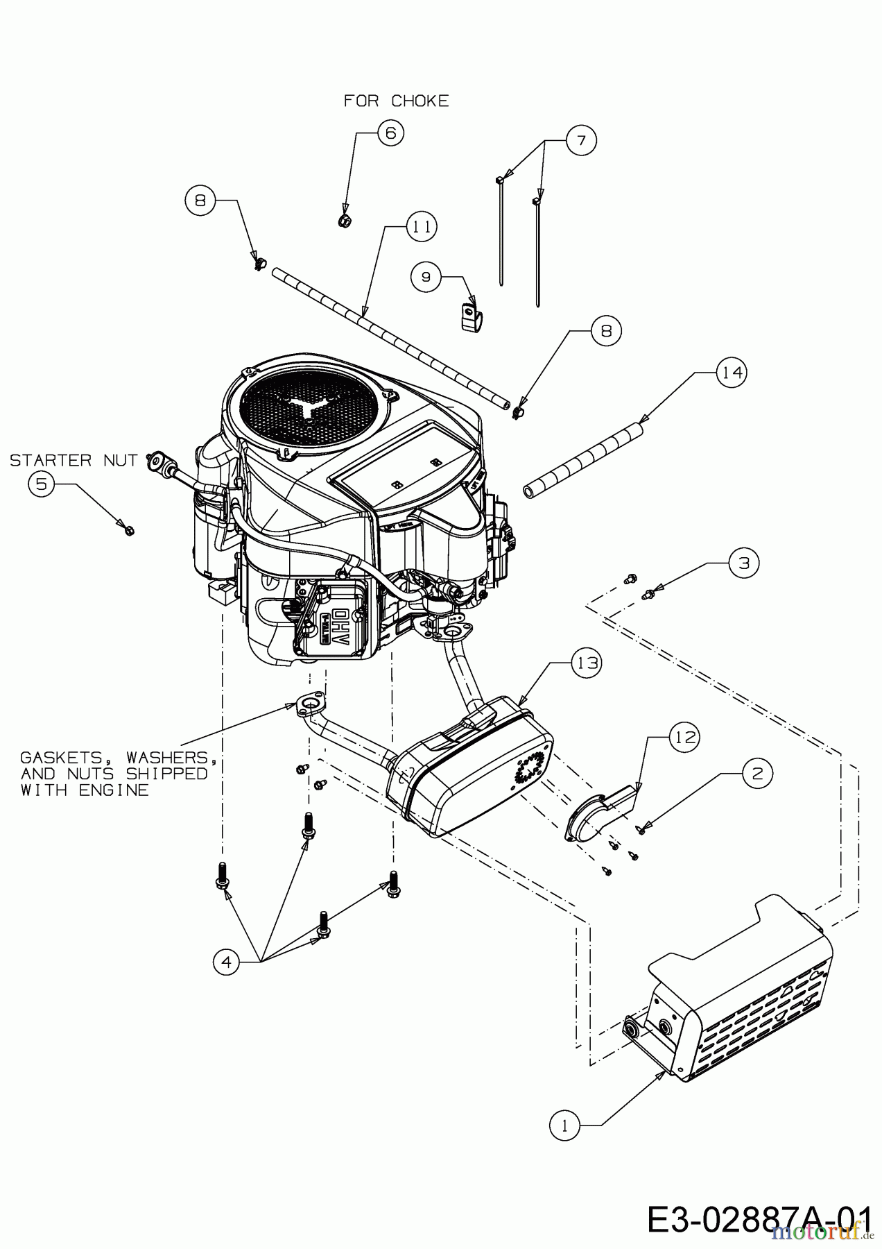  Cub Cadet Rasentraktoren LTX 1050 KW 13AI93AP330  (2015) Motorzubehör