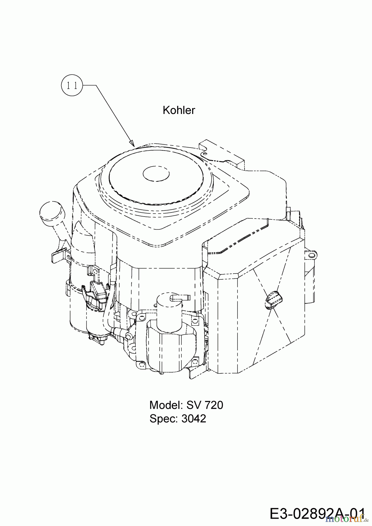  MTD Rasentraktoren LT 107 EXTB 13HT76KG682  (2017) Motor Kohler