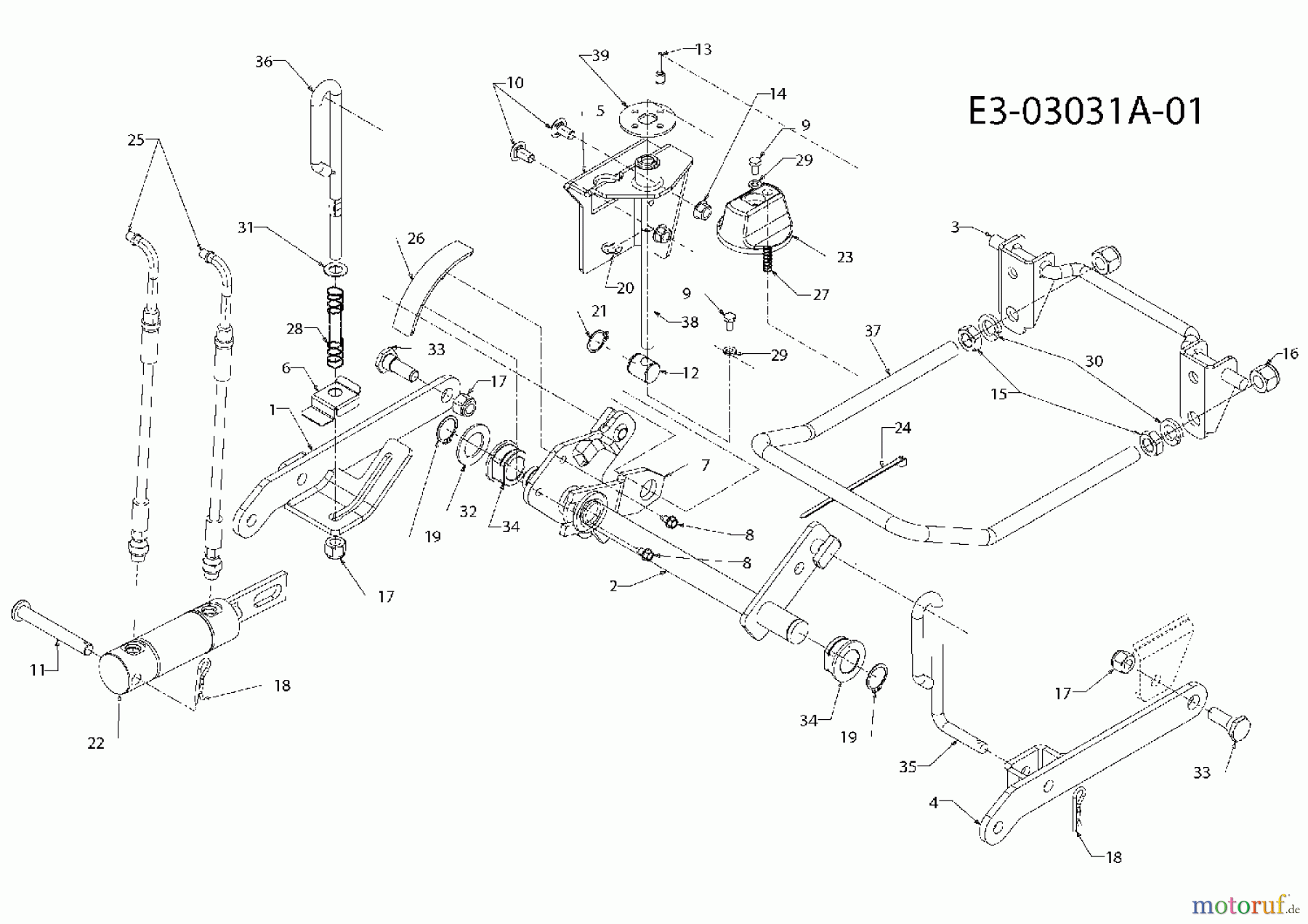  Massey Ferguson Gartentraktoren MF 21-25 GC 14B-692-695  (2007) Mähwerksaushebung