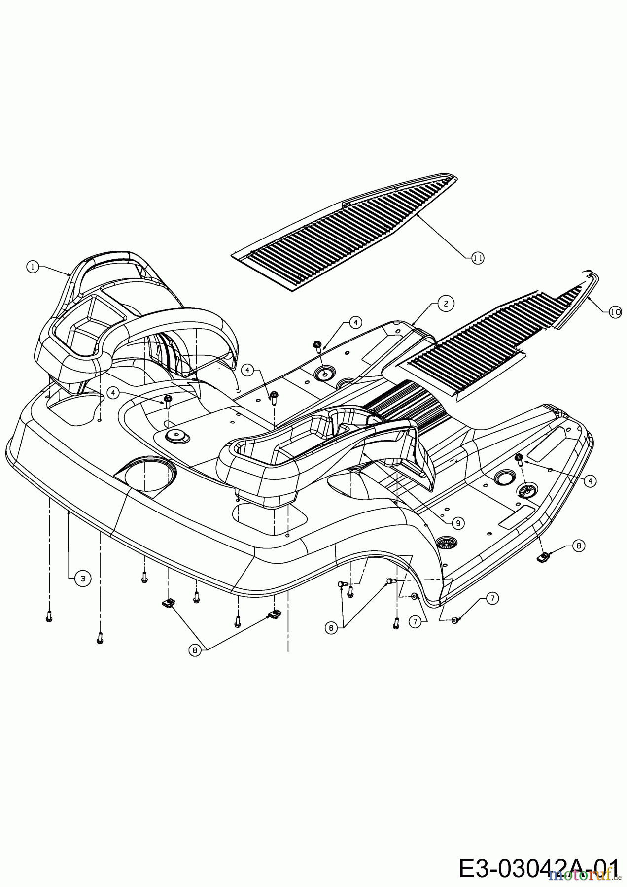  Massey Ferguson Gartentraktoren MF 21-22 GC 14A-2E7-695  (2007) Sitzwanne