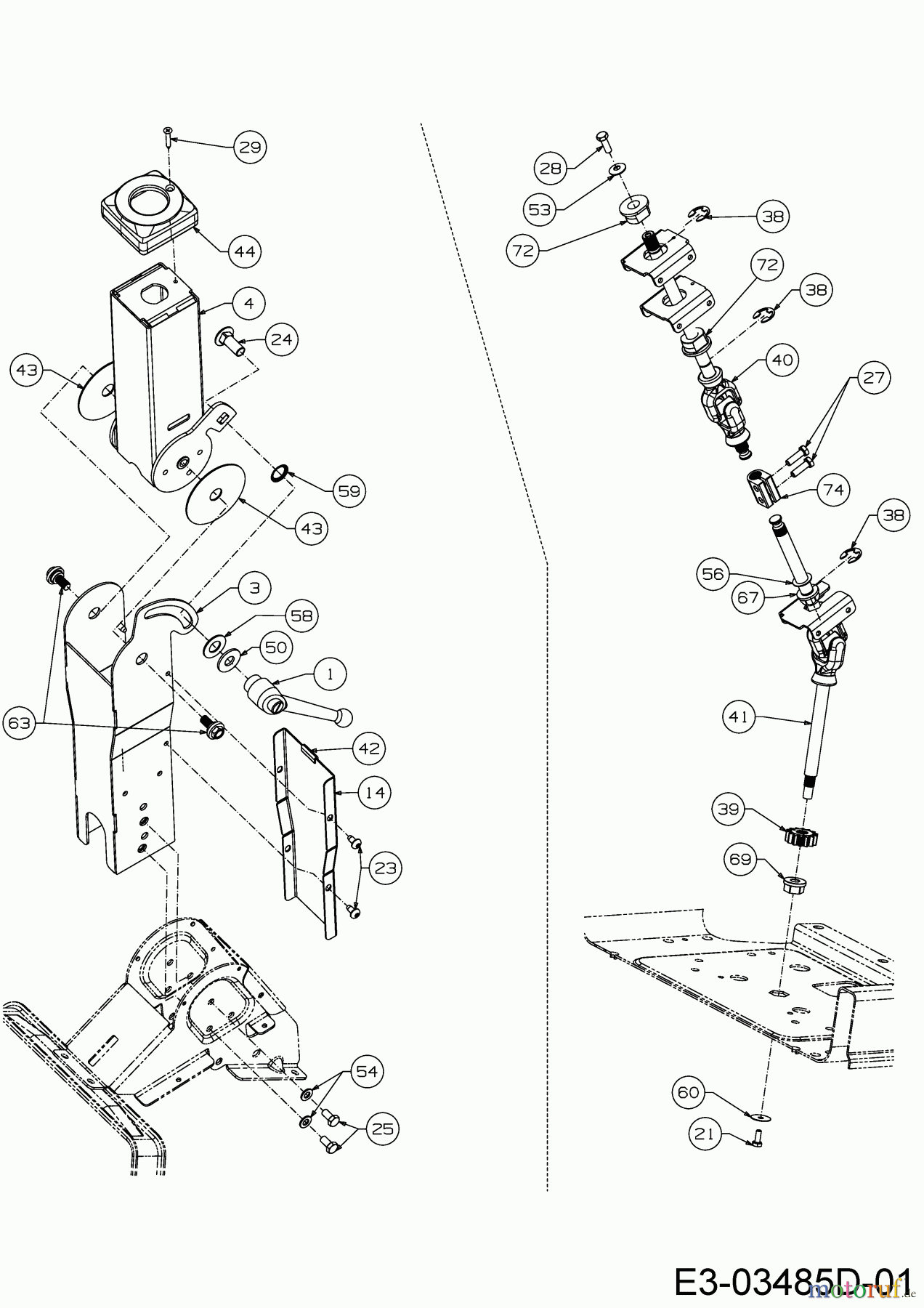 Cub Cadet Zero Turn XZ3 122 17BIDGHB603  (2018) Lenksäule