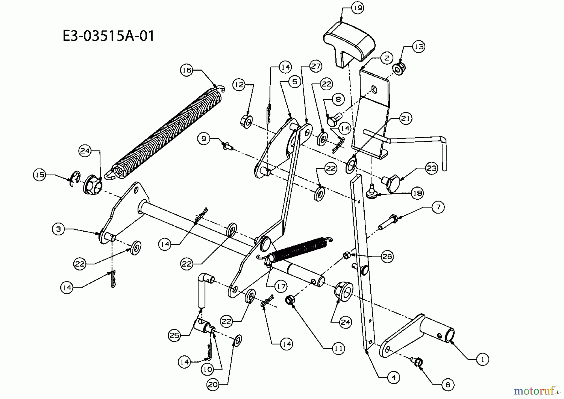  MTD Rasentraktoren Minirider 60 13A6054-400  (2008) Mähwerksaushebung