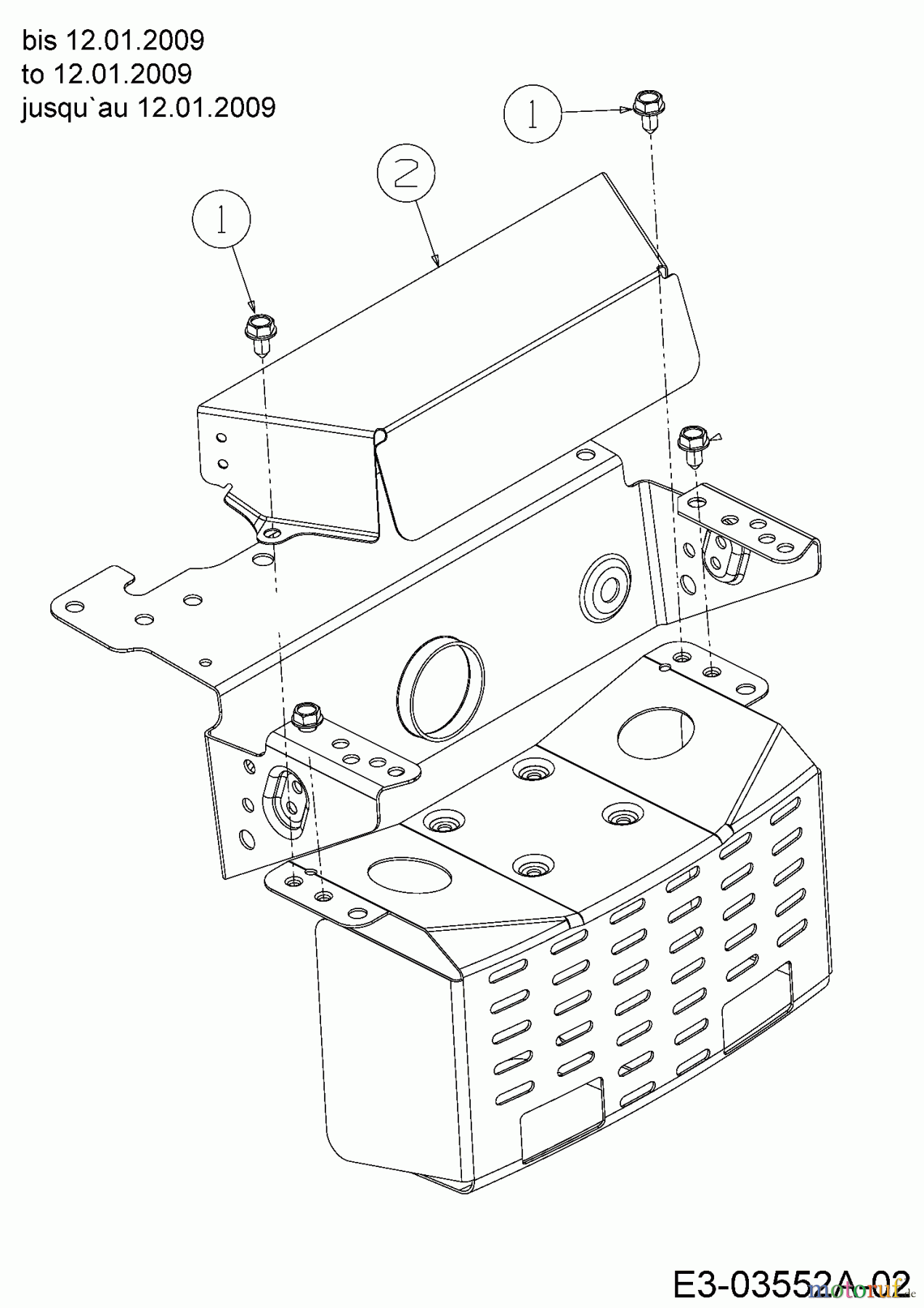  Verts Loisirs Rasentraktoren VLB2 16H107 13AT79TG417  (2009) Hitzeschutz bis 12.01.2009