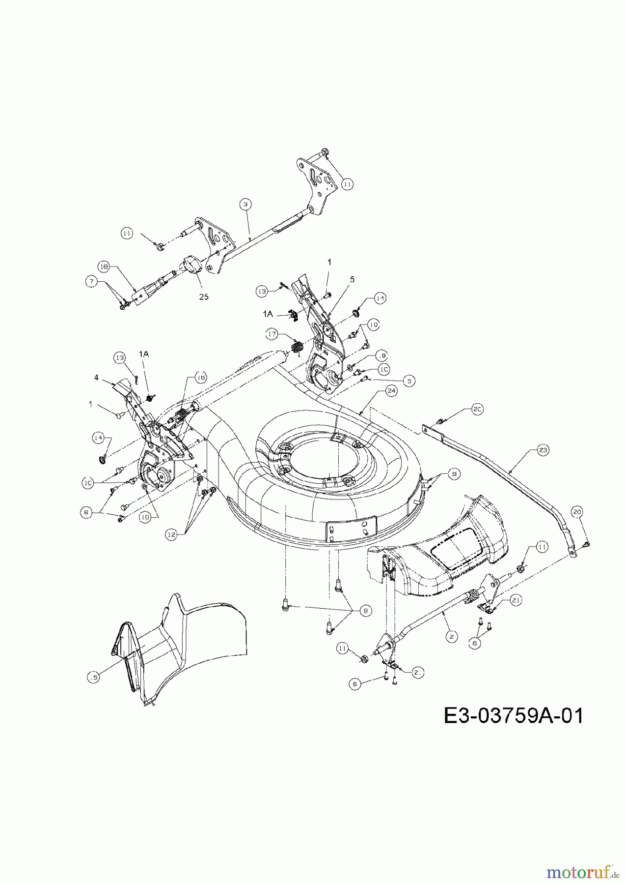  Merox Motormäher MX 48 HWB 11A-114H667  (2008) Höhenverstellung, Leitstück hinten