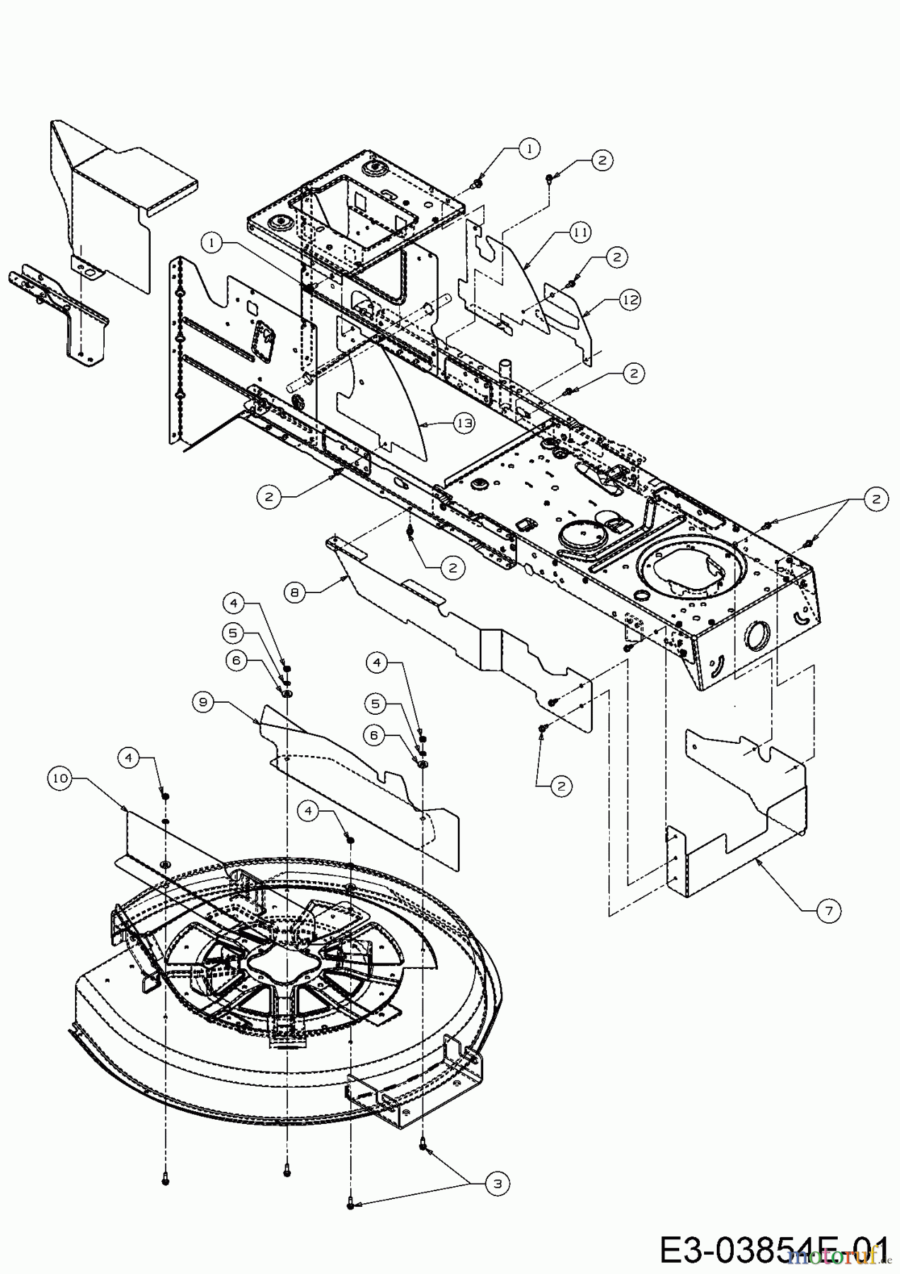  MTD Rasentraktoren MTD 76 13H2765C600  (2017) Abdeckungen Mähwerk A,C (30