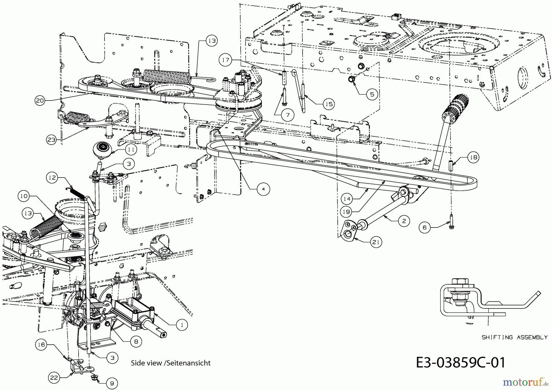  Efco Rasentraktoren Kommand 80/12,5 T 13AH77KC637  (2011) Fahrantrieb, Pedale