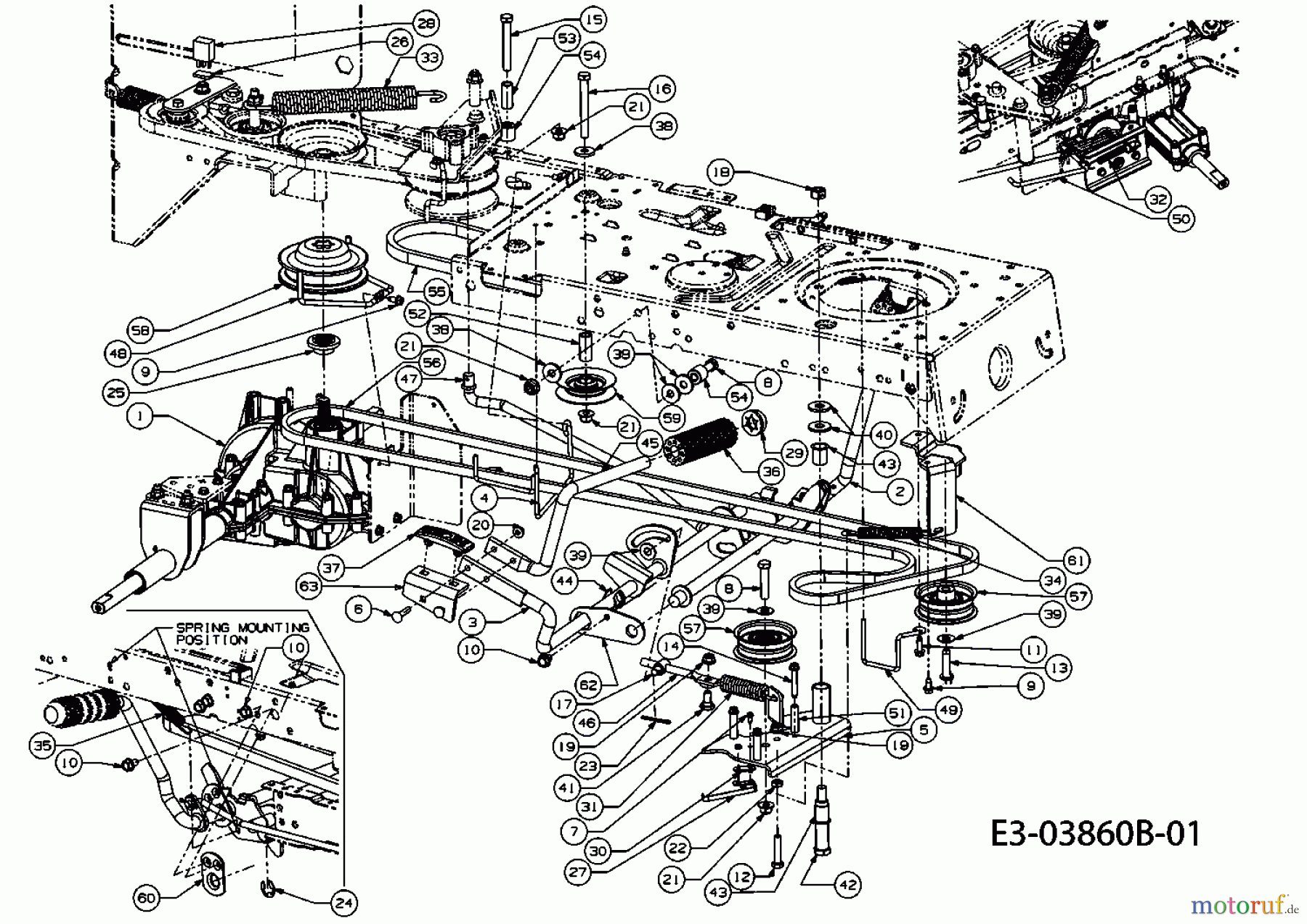  Bolens ältere Modelle Rasentraktoren BL 175/105 AT 13AN785N484  (2008) Fahrantrieb, Pedale