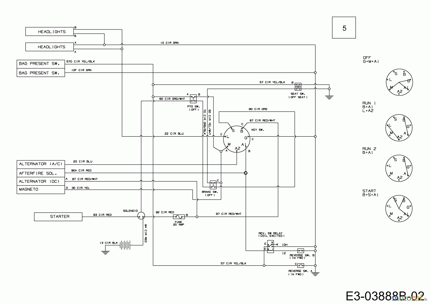  Efco Rasentraktoren Kommand 80/12,5 T 13AH77KC637  (2009) Schaltplan