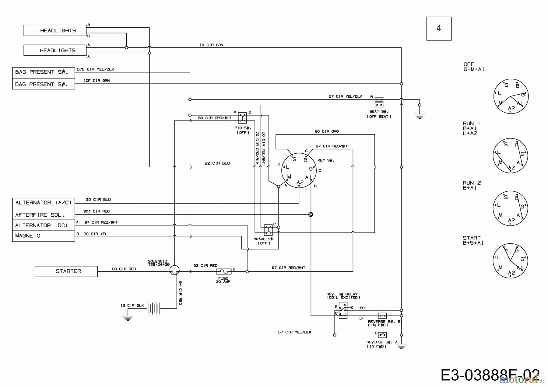  MTD Rasentraktoren LC 125 13AH773C600  (2012) Schaltplan