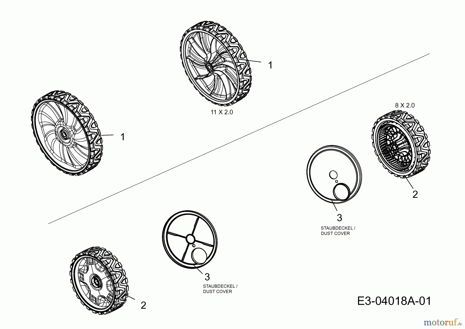  MTD Motormäher mit Antrieb Smart 53 SPSBHW 12A-B28R600  (2014) Räder