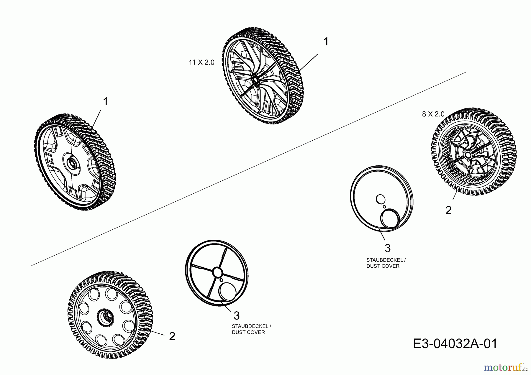  Troy-Bilt Motormäher mit Antrieb TB 260 12AVB21Q309  (2014) Räder