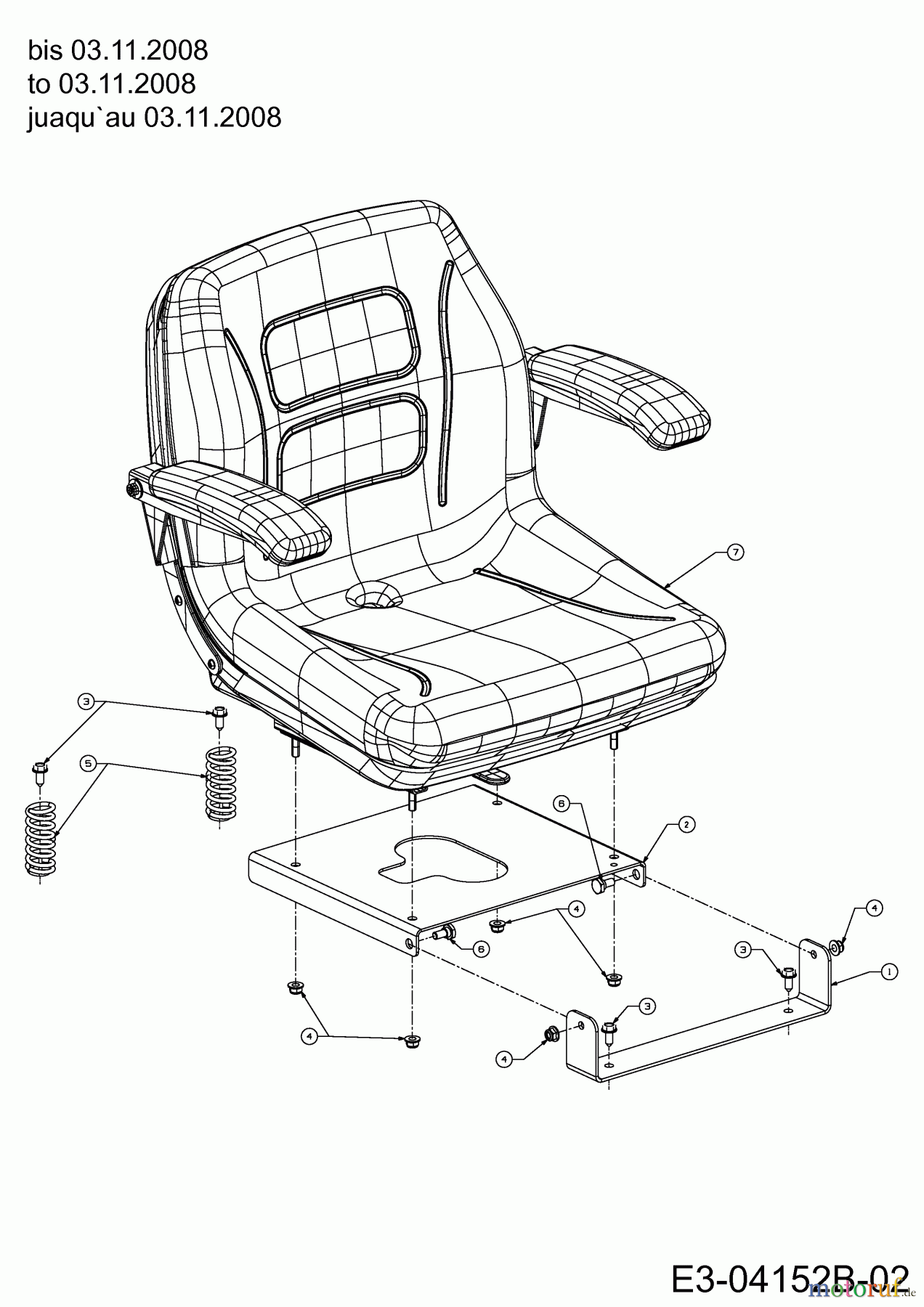  Massey Ferguson Zero Turn MF 50-22 FMZ 17AI4BFP695  (2009) Sitz bis 03.11.2008