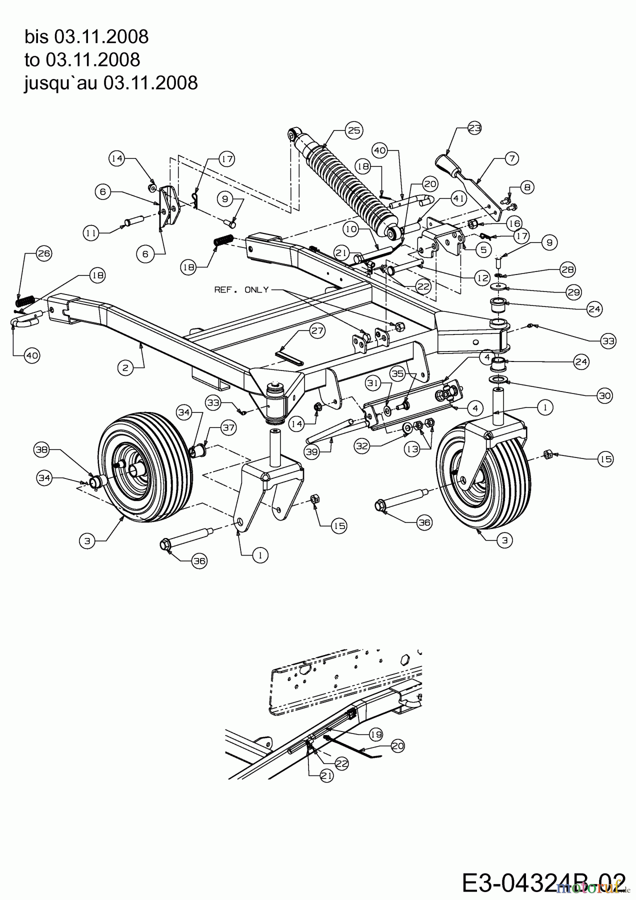  Massey Ferguson Zero Turn MF 50-22 FMZ 17AI4BFP695  (2009) Mähwerksrahmen bis 03.11.2008