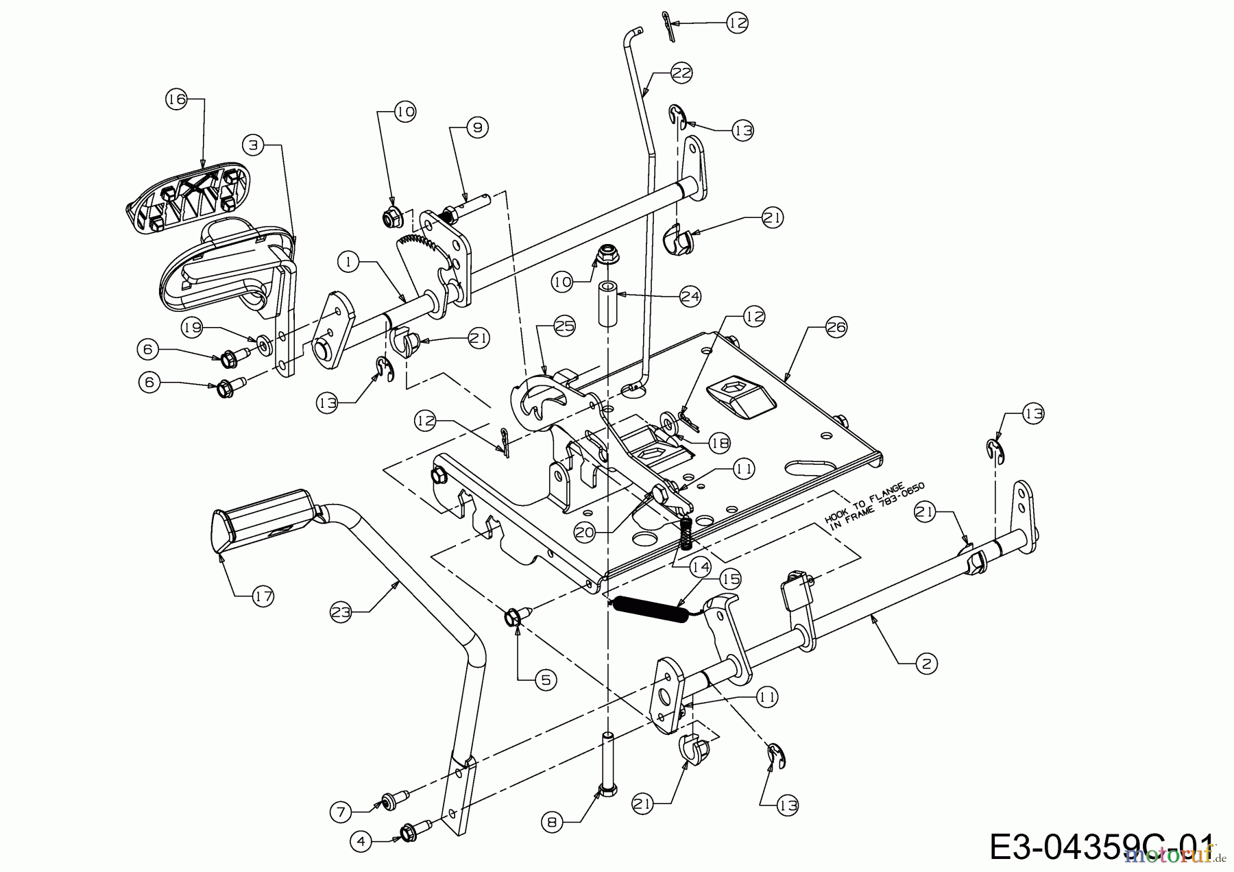  Efco Rasentraktoren Kommand 92/16 H Plus 13CG49KE437  (2011) Pedale