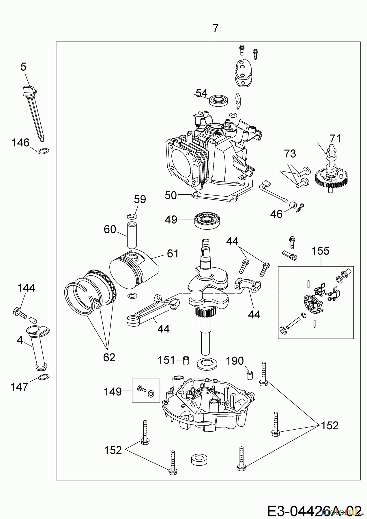  MTD-Motoren Vertikal 1P70FHA 752Z1P70FHA  (2008) Rumpfmotor