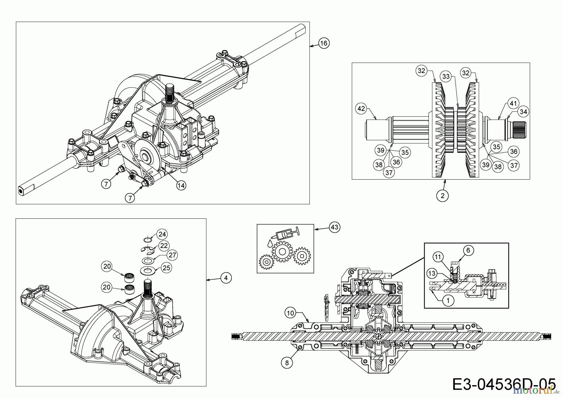  Massey Ferguson Rasentraktoren MF 42-18 ASD 13AD90GG695  (2015) Getriebe 618-04566A