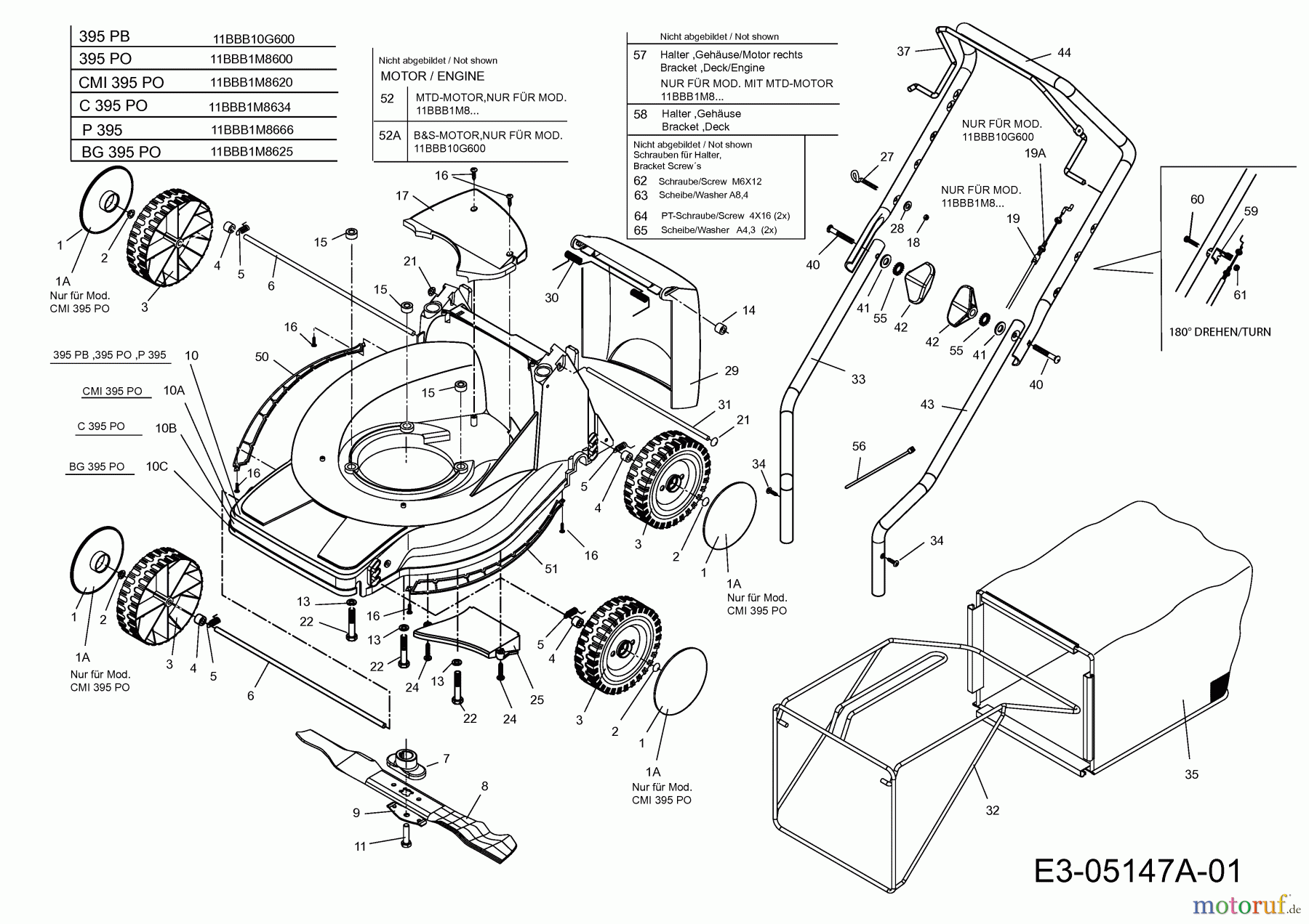  Cmi Motormäher 395 PO 11BBB1M8620  (2009) Grundgerät