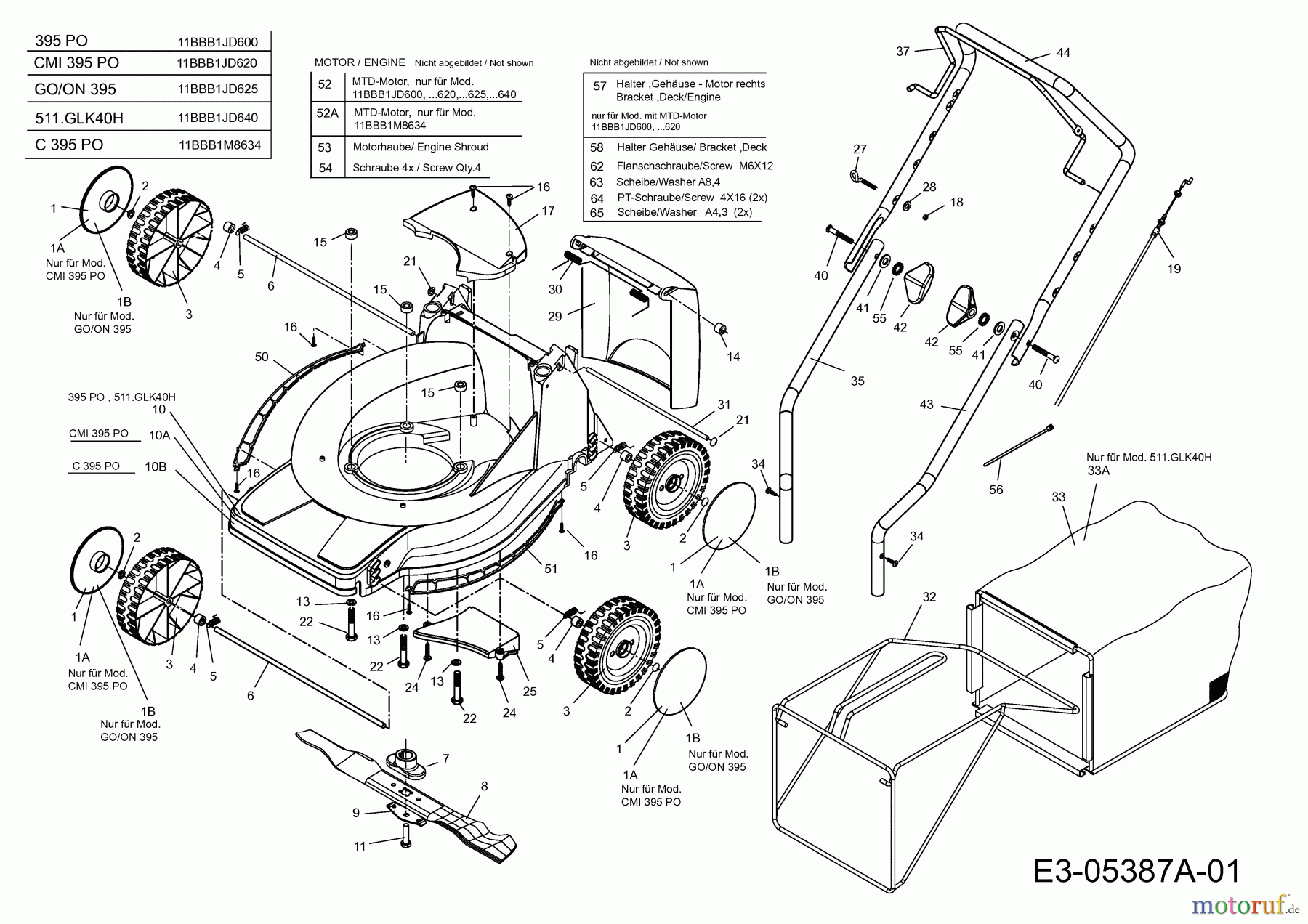  Gartenland Motormäher 511.GLK 40 H 11BBB1JD640  (2010) Grundgerät