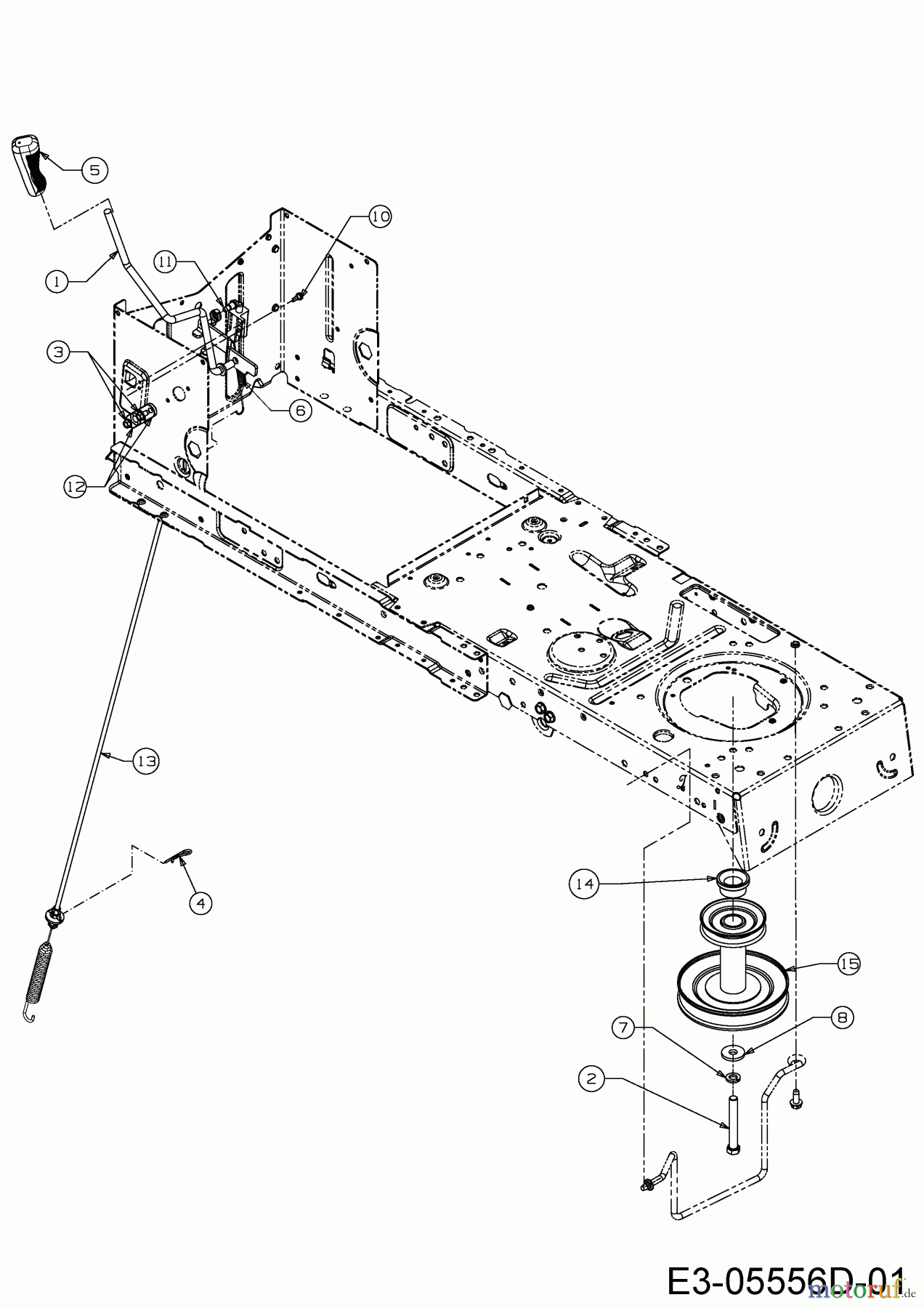  Fair Way Rasentraktoren FW 96 BH 13HH795F617  (2015) Mähwerkseinschaltung, Motorkeilriemenscheibe