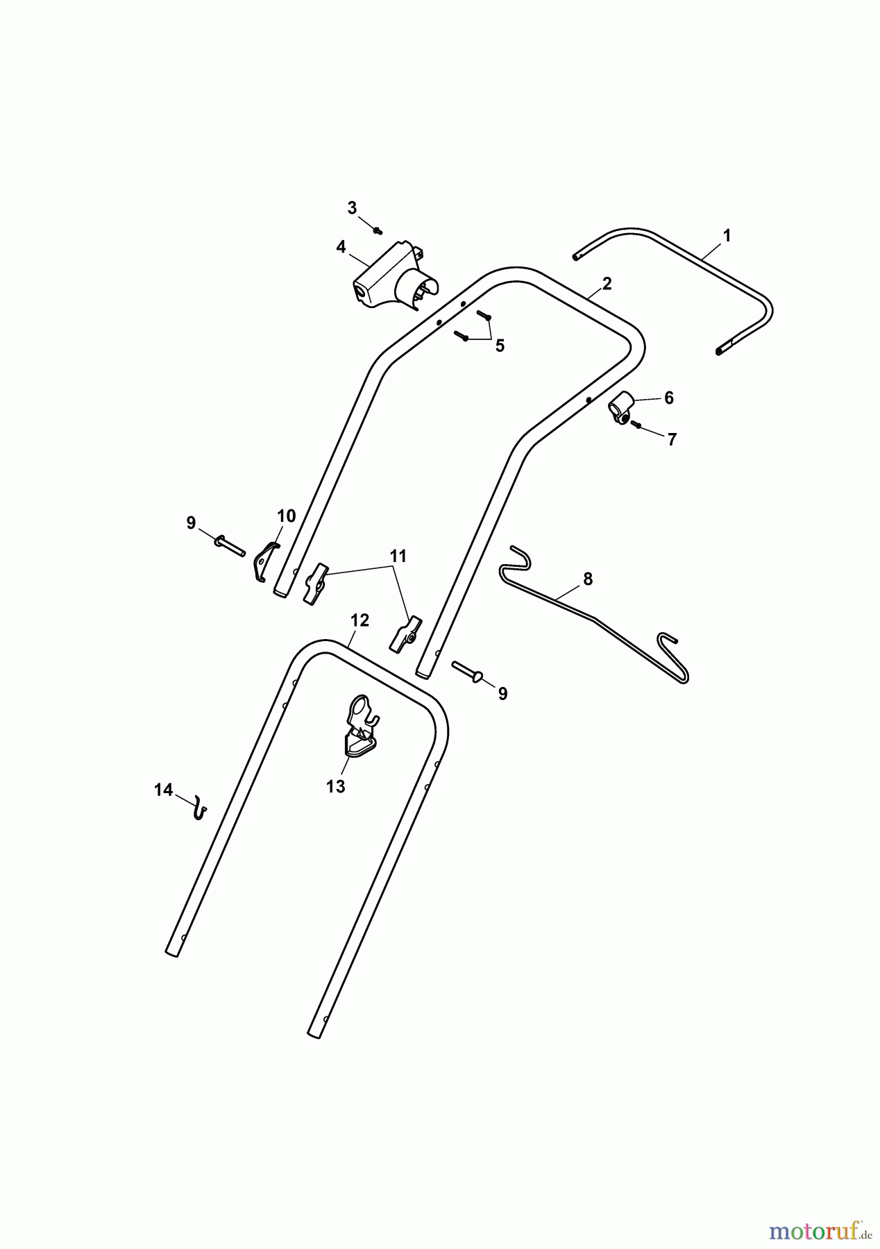  Wolf-Garten Elektromäher Power Wolf 15/37 4927008 Serie F  (2010) Holm