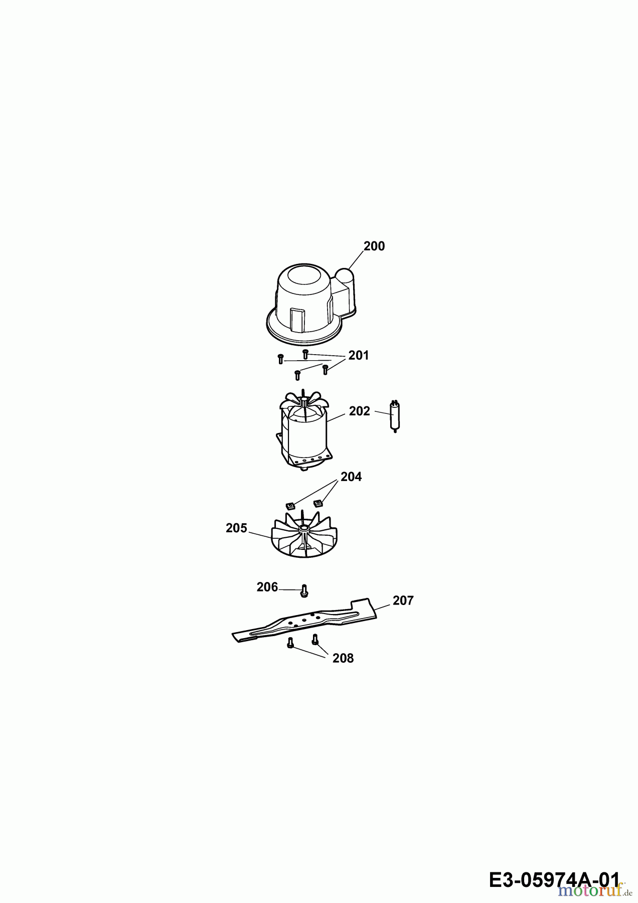  Wolf-Garten Elektromäher Compact plus 40 E-1 4970003 Serie F  (2010) Messer, Messeraufnahme, Motor