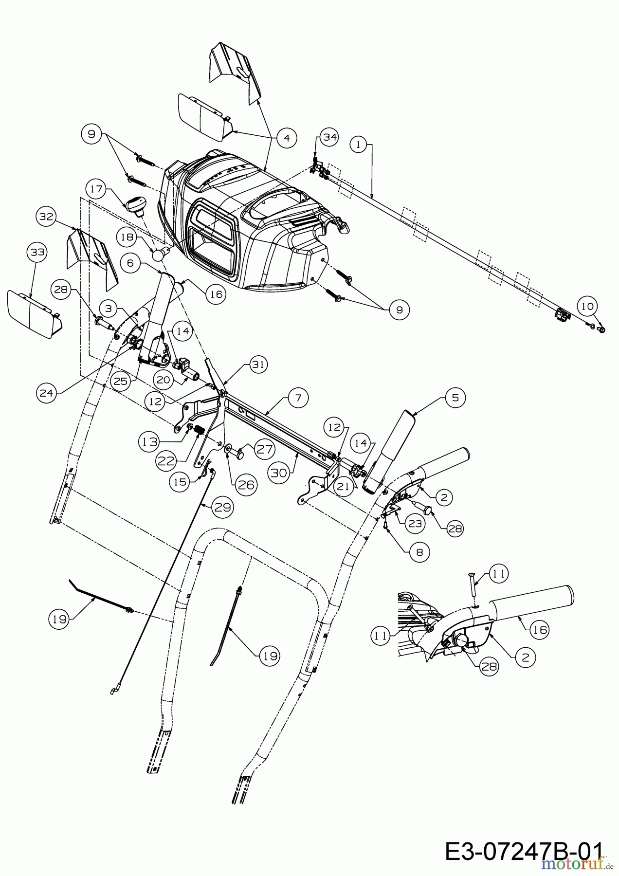  MTD Schneefräsen Optima ME 66 31AY54T3678  (2016) Armaturenbrett, Schalthebel