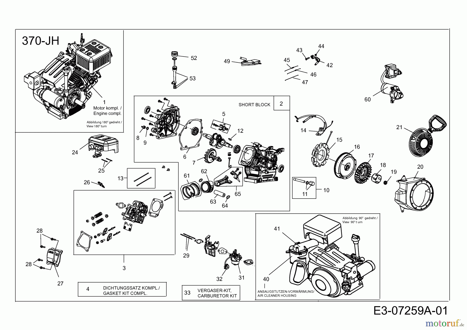  MTD-Motoren Horizontal 370-JH 752Z370-JH  (2012) Motor