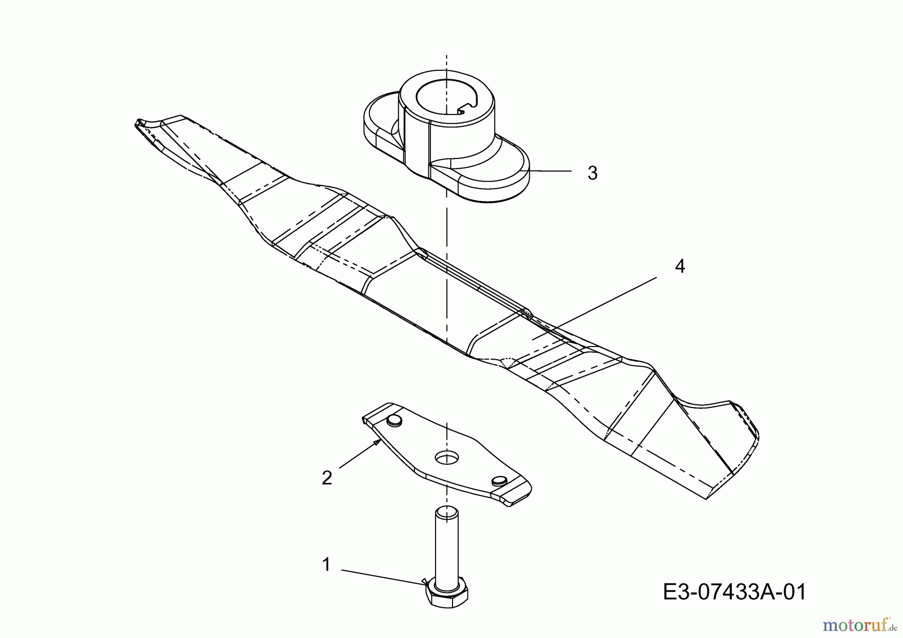  MTD Motormäher GE 46-5 11A-J18R677  (2013) Messer, Messeraufnahme