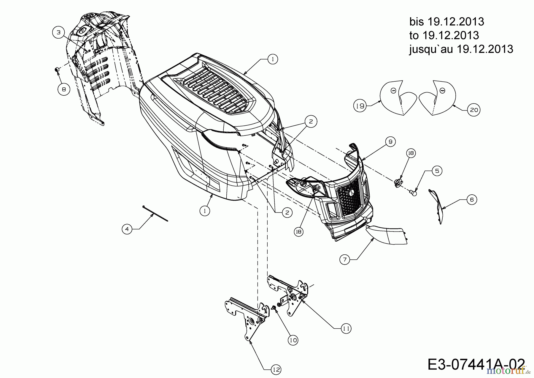  MTD Rasentraktoren 155-92 LE 13HM71KE676  (2014) Motorhaube K-Style bis 19.12.2013