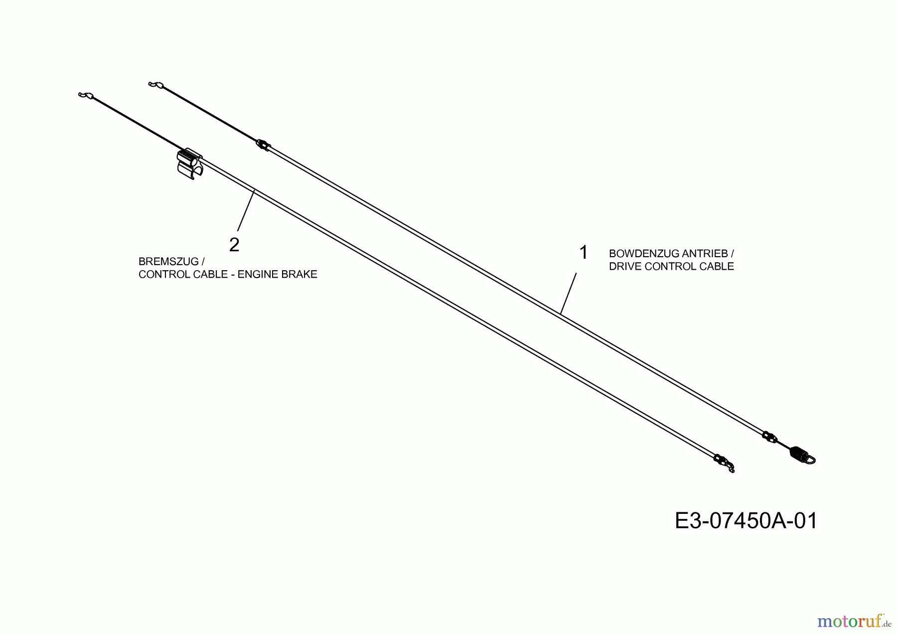  Mac Allister Motormäher mit Antrieb MBR 5048 HW 12B-128F668  (2012) Bowdenzüge