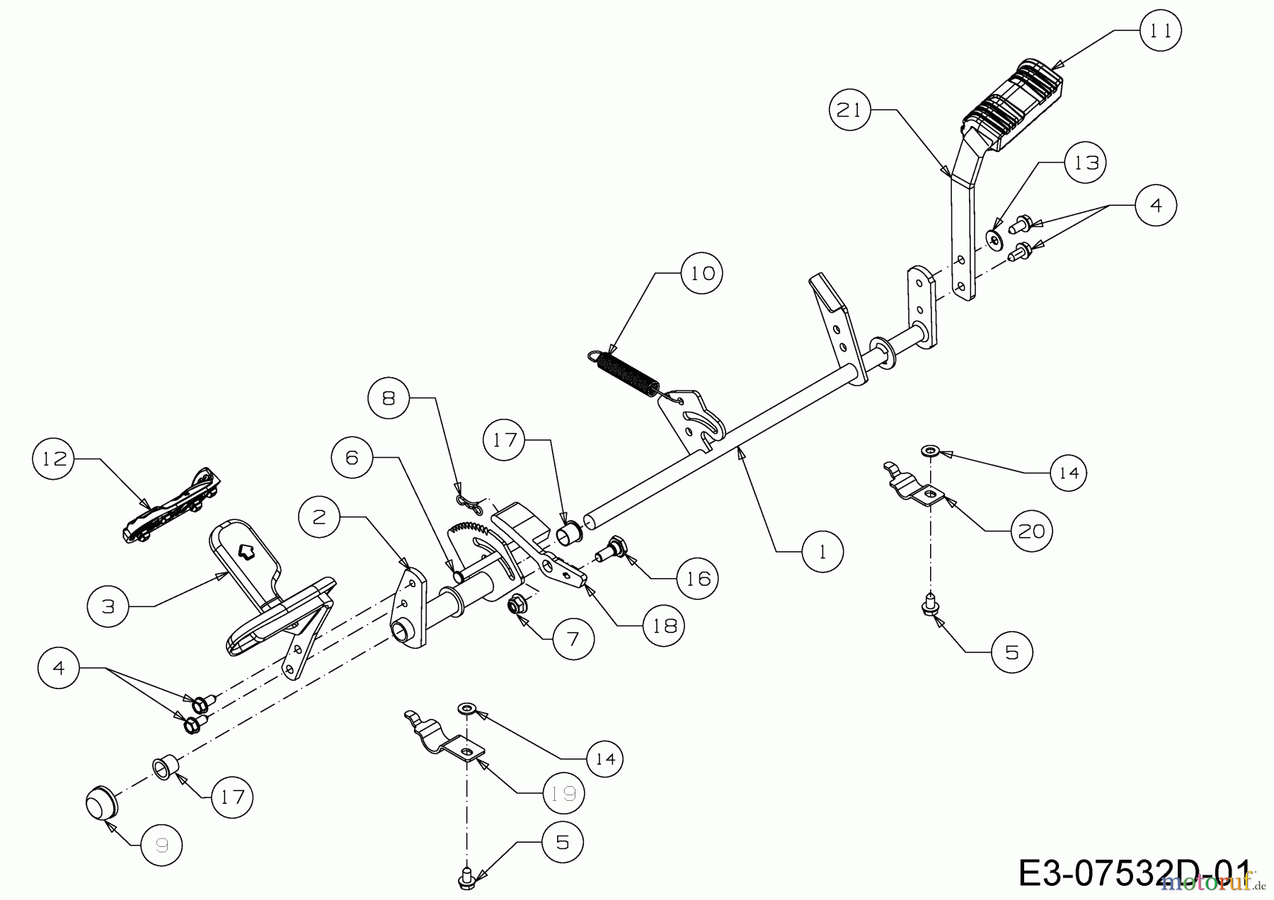  Okay Rasentraktoren Master Cut 105-15/200 H 13HU99KN675  (2015) Pedalwelle