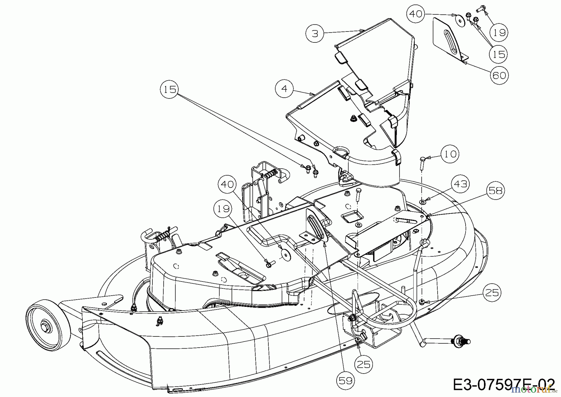  Massey Ferguson Rasentraktoren MF 38-16 SH 13HD93GF695  (2016) Abdeckungen links und rechts Mähwerk F (38