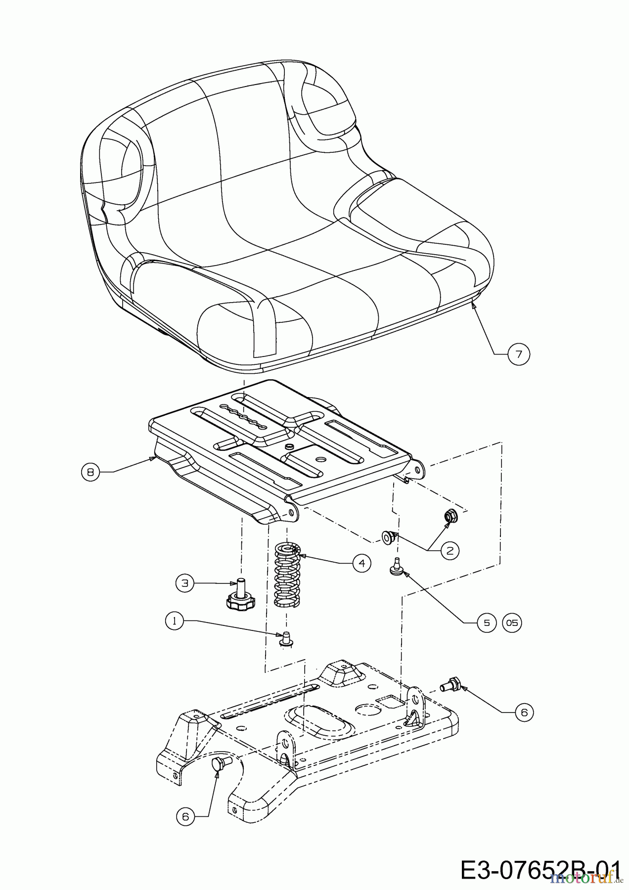  MTD Rasentraktoren Minirider 76 RDE 13A226SD600  (2018) Sitz, Sitzträger