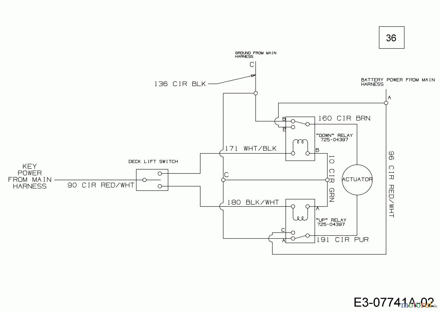  Cub Cadet Gartentraktoren GTX 2100 14A-3GE-603  (2012) Schaltplan Mähwerksaushebung