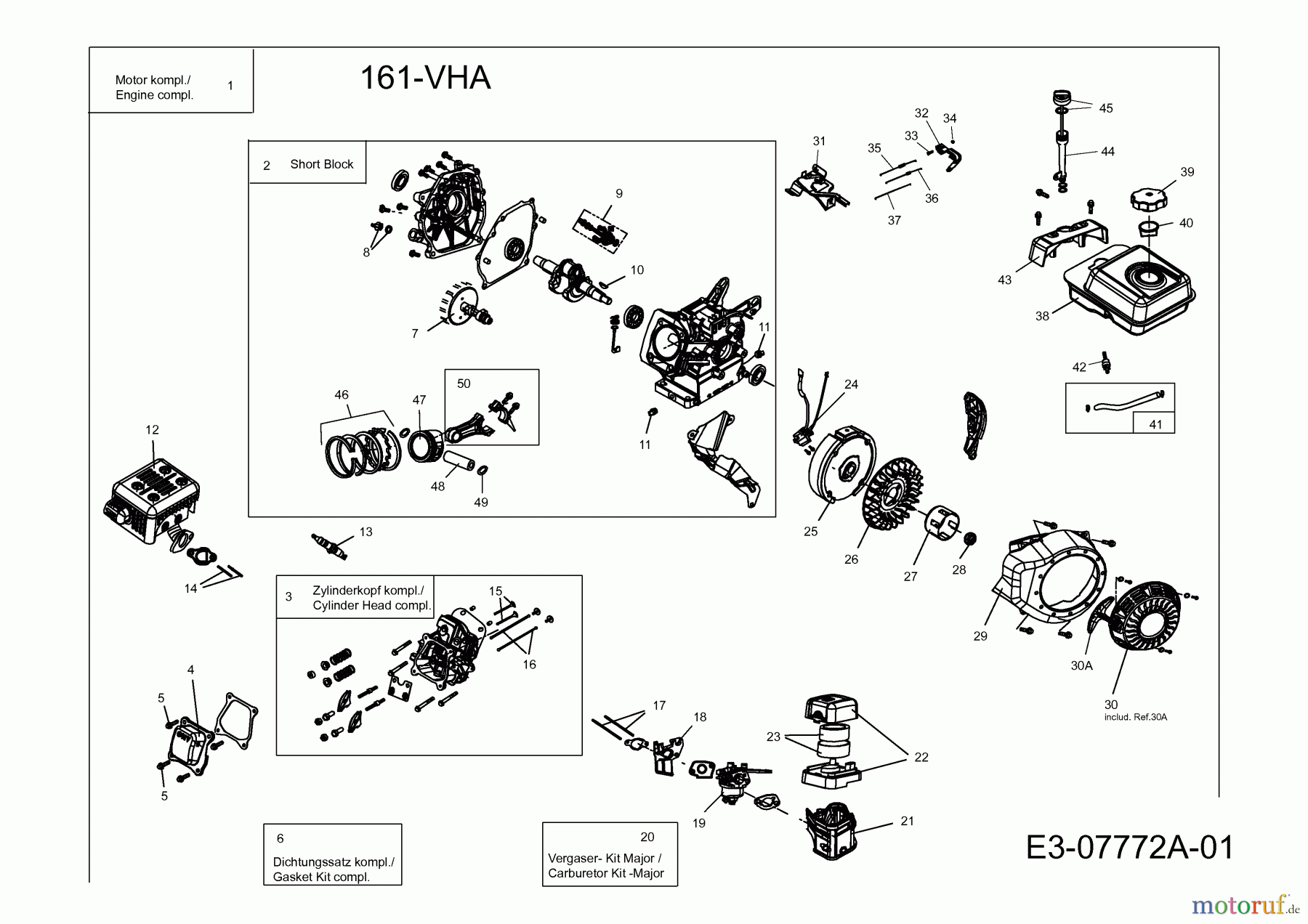  MTD-Motoren Horizontal 161-VHA 752Z161-VHA  (2012) Motor