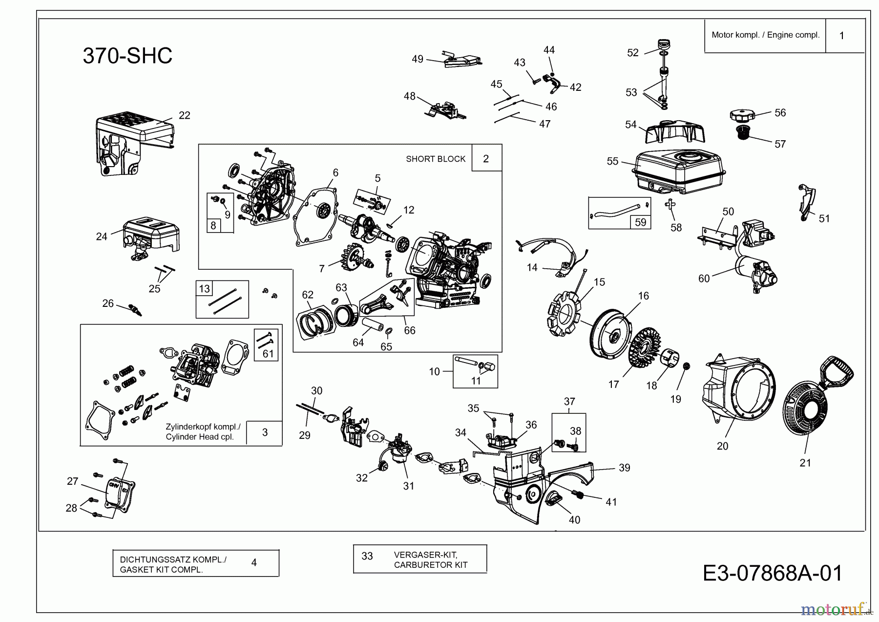 MTD-Motoren Horizontal 370-SHC 752Z370-SHC  (2013) Motor