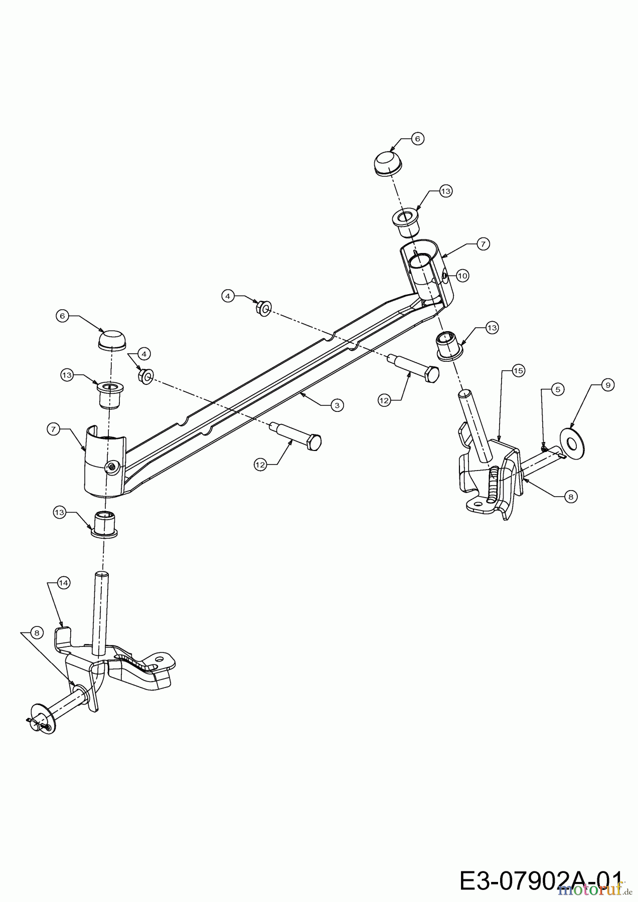  Yard-Man Rasentraktoren X 604 G 13AX604G643  (2002) Vorderachse
