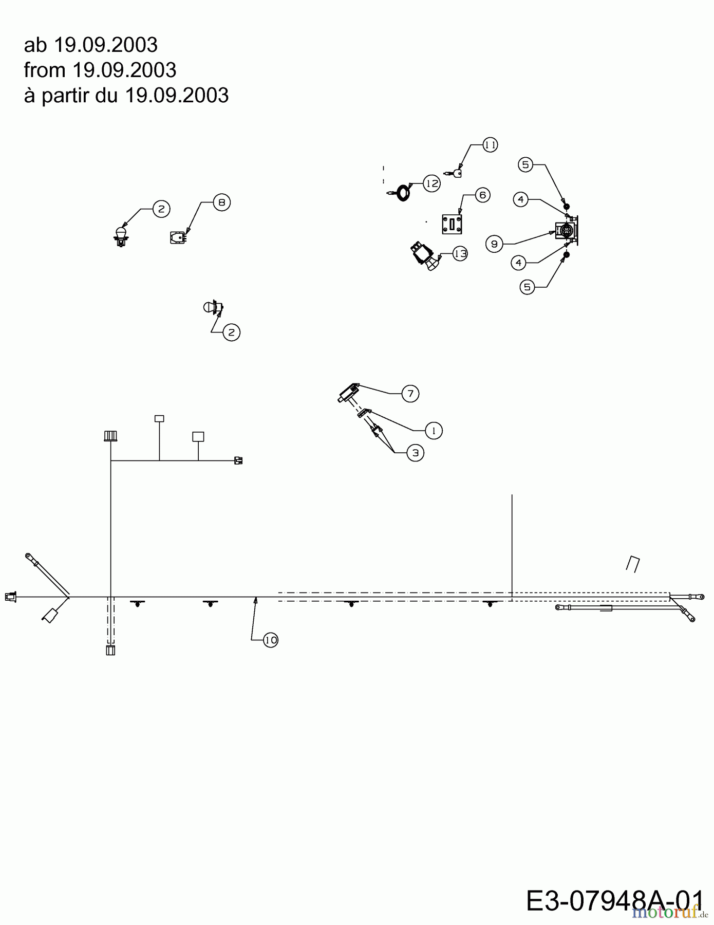  Yard-Man Gartentraktoren AH 8220 14BU804H643  (2003) Elektroteile ab 19.09.2003