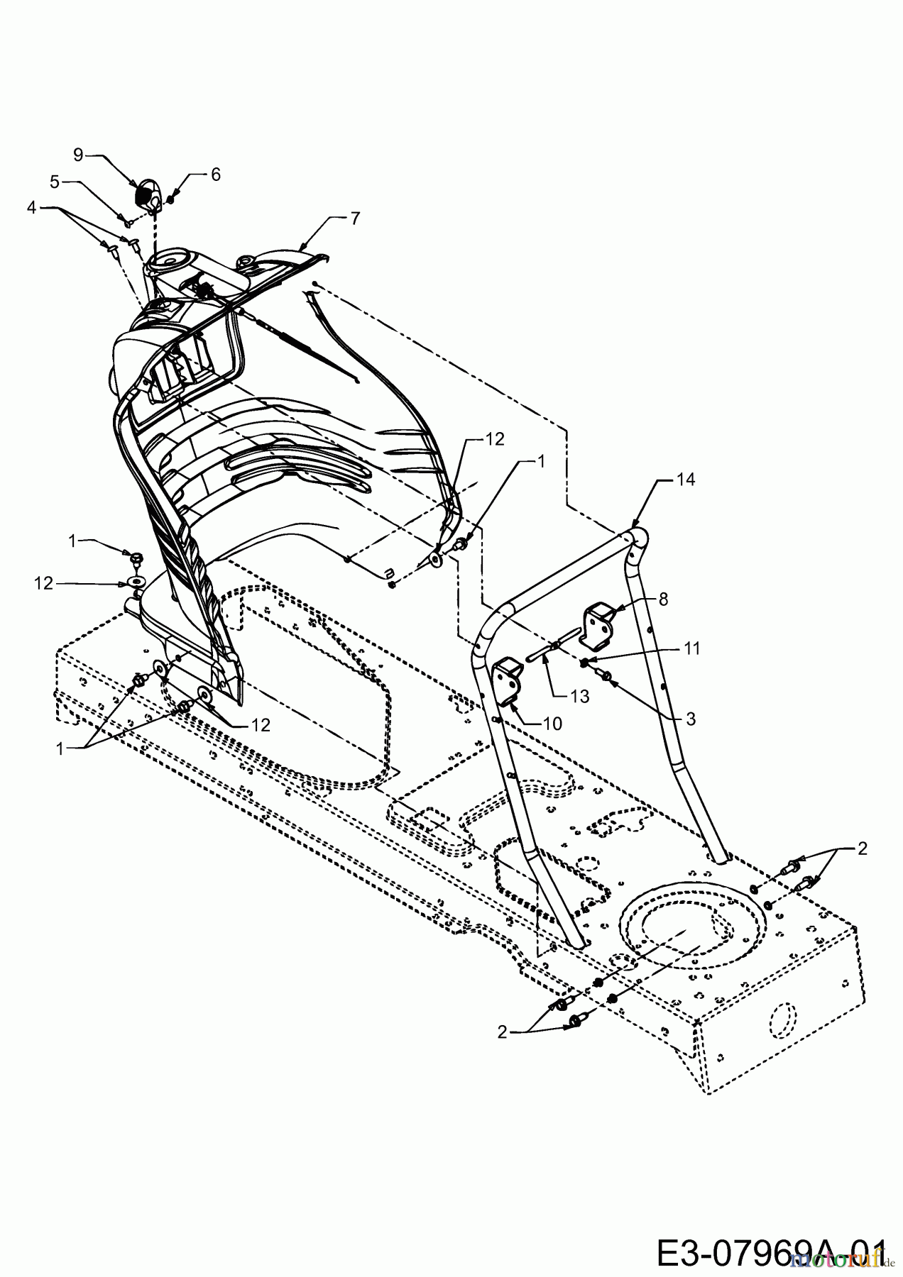  Gutbrod Rasentraktoren GLX 107 SALK 13BI506G690  (2003) Armaturenbrett